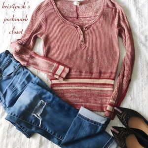 Free People We The Free Retro Style Henley
